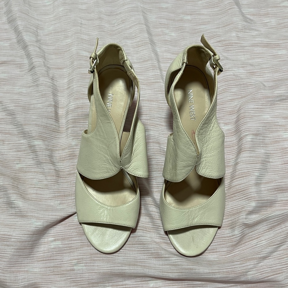 Nine West Cream Women's Heeled Sandals
